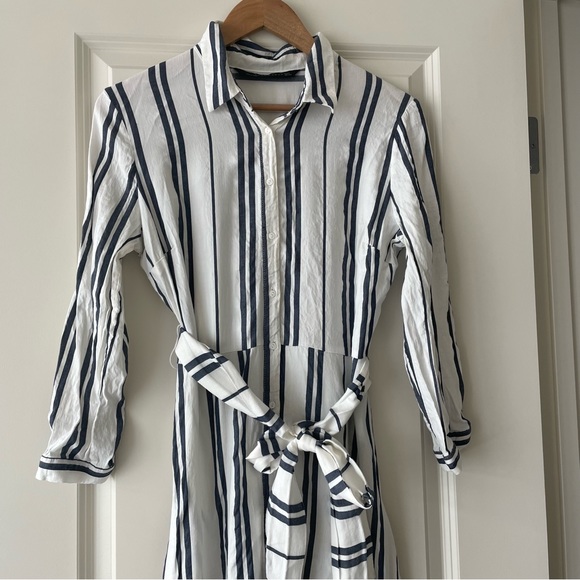 Zara long striped tunic in white and blue size L - Picture 7 of 16
